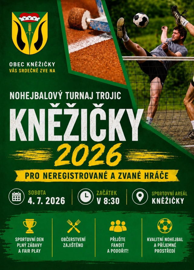 Nohejbalový turnaj Trojic - KNĚŽIČKY 2026